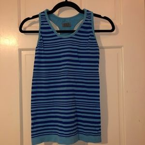 Striped Workout Tank Top With Built-In Bra